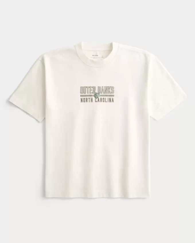 Γραφικό μπλουζάκι Boxy Heavyweight Outer Banks Γραφικό μπλουζάκι Boxy Heavyweight Outer Banks