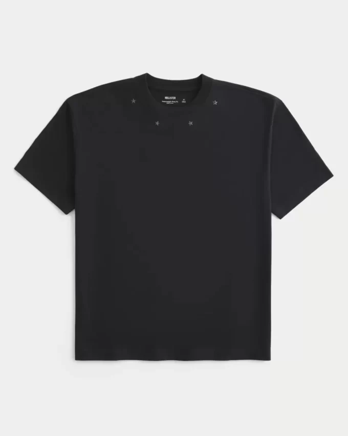 Boxy Heavyweight Star Embellished Crew T-shirt