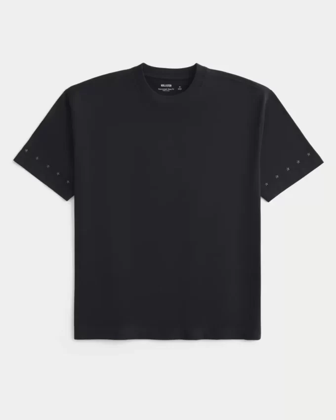 Boxy Heavyweight Star Embellished Crew T-shirt