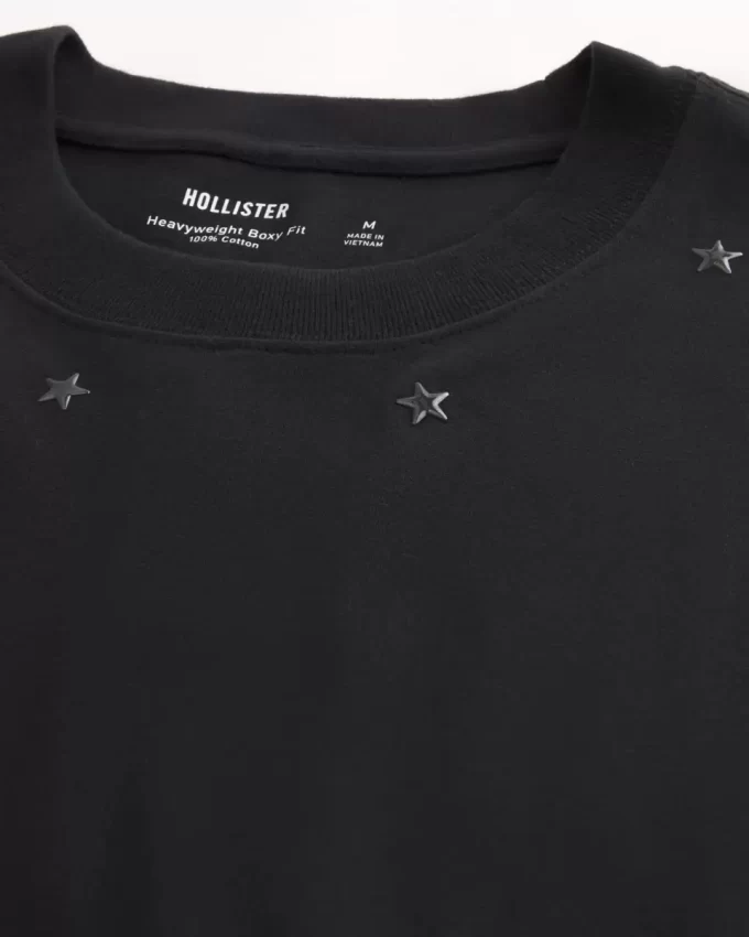 Boxy Heavyweight Star Embellished Crew T-shirt