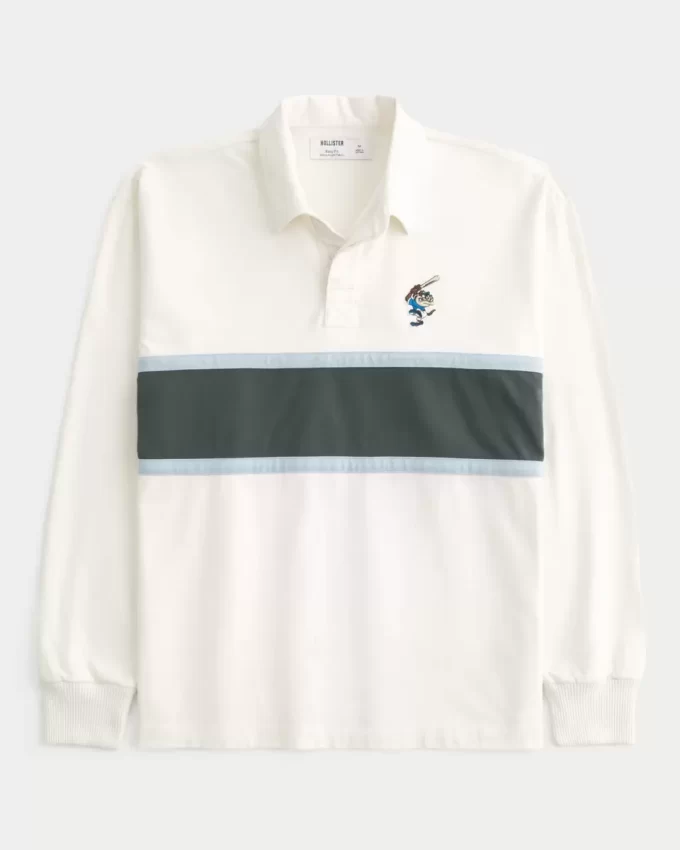 Boxy Heavyweight Tasmanian Devil Graphic Rugby Polo Boxy Heavyweight Tasmanian Devil Graphic Rugby Polo