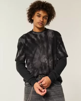 Μπλουζάκι Boxy Heavyweight Tie-Dye Cotton Crew T-shirt