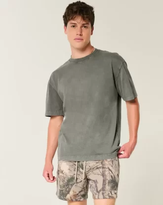 Μπλουζάκι Boxy Heavyweight Washed Cotton Crew