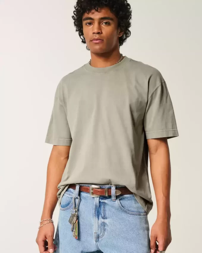 Μπλουζάκι Boxy Heavyweight Washed Cotton Crew Μπλουζάκι Boxy Heavyweight Washed Cotton Crew