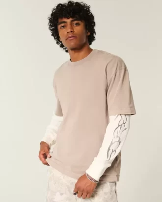 Μπλουζάκι Boxy Heavyweight Washed Cotton Crew