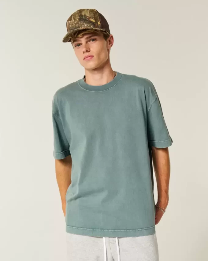 Μπλουζάκι Boxy Heavyweight Washed Cotton Crew Μπλουζάκι Boxy Heavyweight Washed Cotton Crew