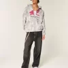 Boxy Honda Racing Graphic Zip-Up Hoodie