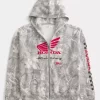 Boxy Honda Racing Graphic Zip-Up Hoodie