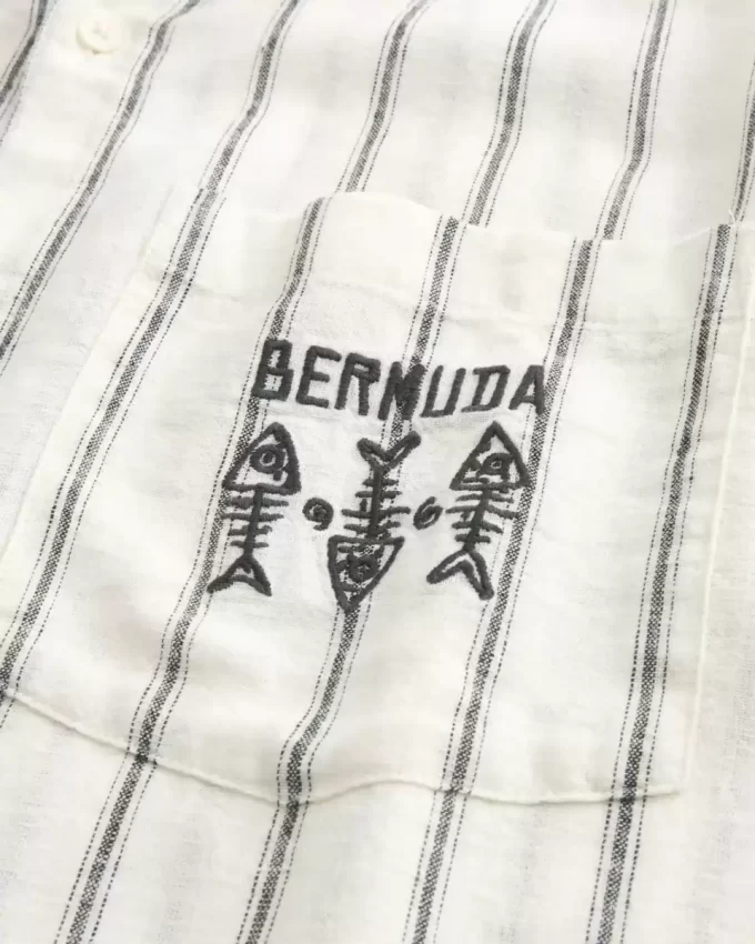 Πουκάμισο Boxy Len-Blend κοντομάνικο Bermuda Graphic Πουκάμισο Boxy Len-Blend κοντομάνικο Bermuda Graphic