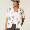 Πουκάμισο Boxy Len-Blend Lemon Pattern Πουκάμισο Boxy Len-Blend Lemon Pattern