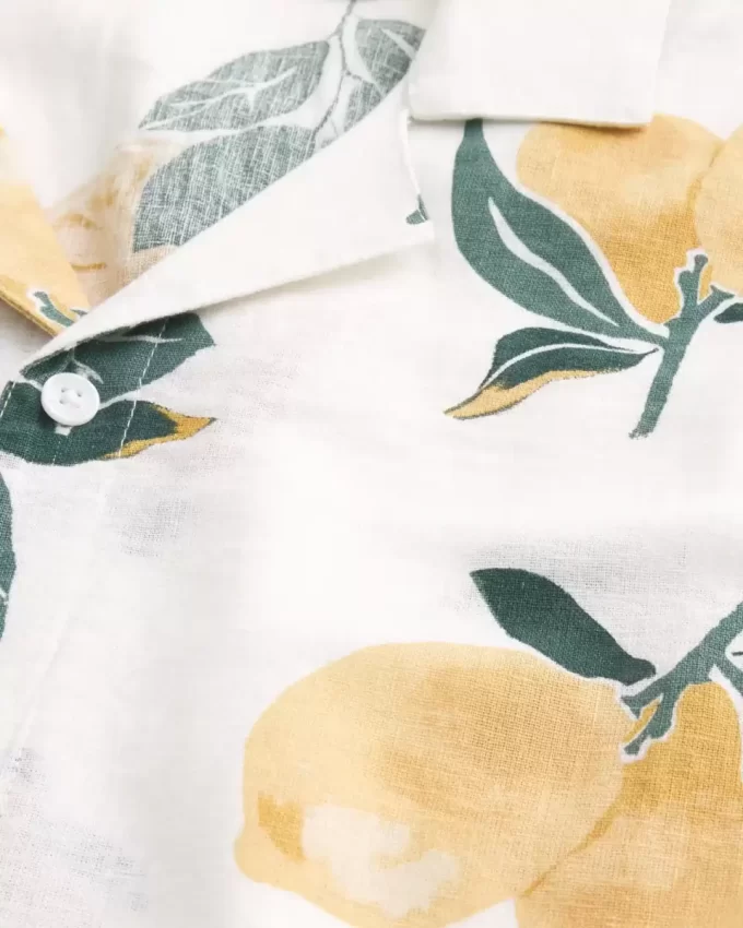 Πουκάμισο Boxy Len-Blend Lemon Pattern Πουκάμισο Boxy Len-Blend Lemon Pattern