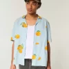 Πουκάμισο Boxy Len-Blend Orange Pattern Πουκάμισο Boxy Len-Blend Orange Pattern