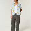 Πουκάμισο Boxy Len-Blend Orange Pattern Πουκάμισο Boxy Len-Blend Orange Pattern