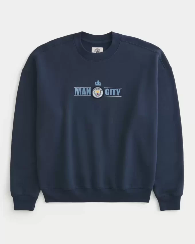 Φούτερ Boxy Manchester City FC Graphic Crew Φούτερ Boxy Manchester City FC Graphic Crew
