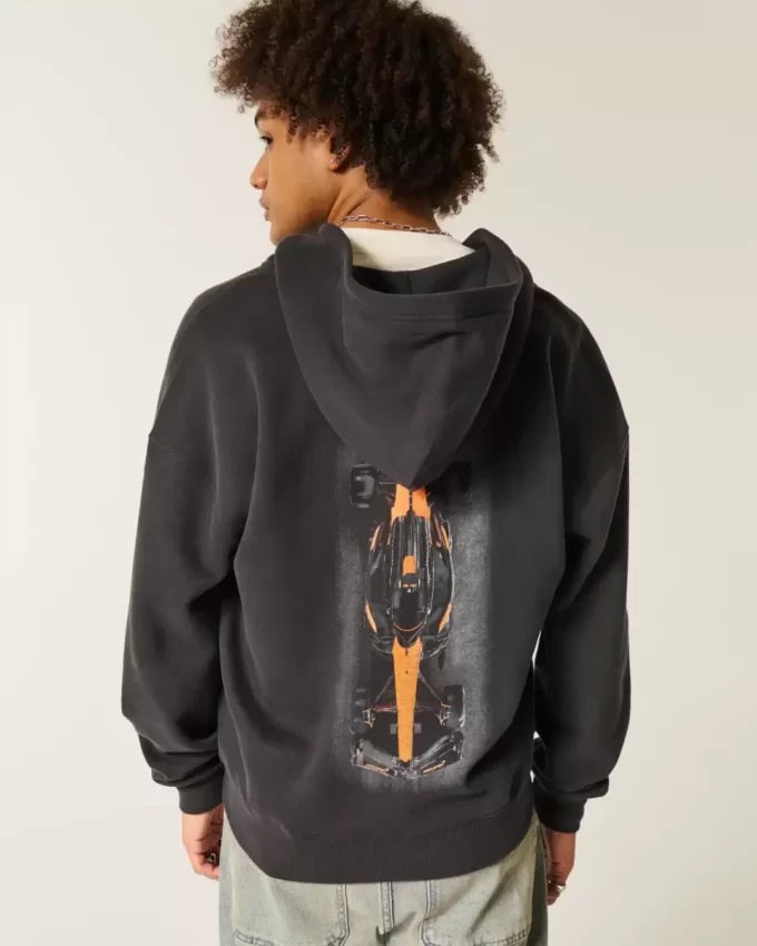 Boxy McLaren Graphic Zip-Up Hoodie