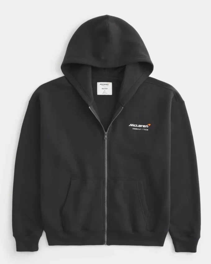 Boxy McLaren Graphic Zip-Up Hoodie