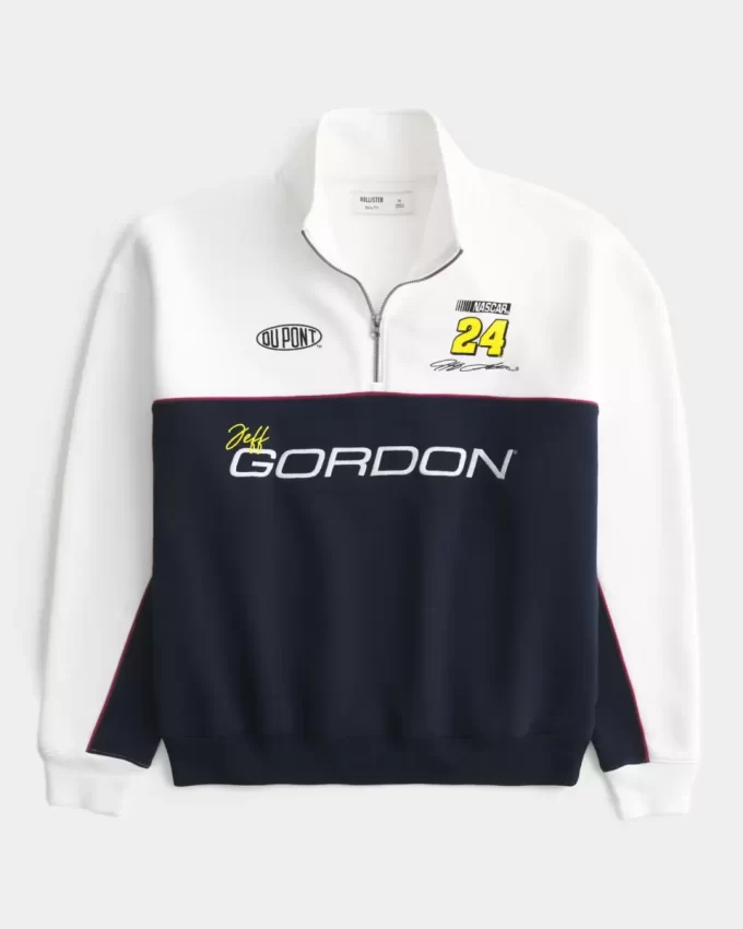 Boxy φούτερ NASCAR Jeff Gordon Graphic με μισό φερμουάρ Boxy φούτερ NASCAR Jeff Gordon Graphic με μισό φερμουάρ