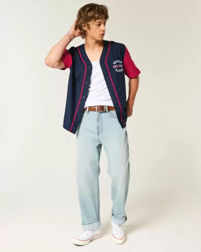 Boxy Oracle Red Bull Racing Baseball Jersey Boxy Oracle Red Bull Racing Baseball Jersey