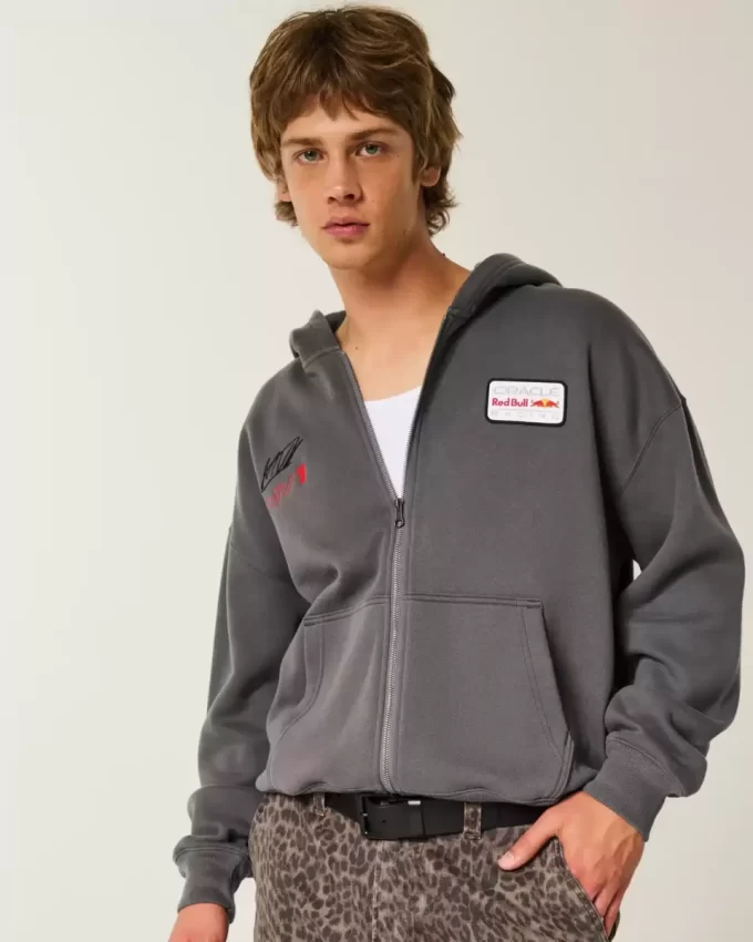 Boxy Oracle Red Bull Racing Graphic Zip-Up Hoodie Boxy Oracle Red Bull Racing Graphic Zip-Up Hoodie