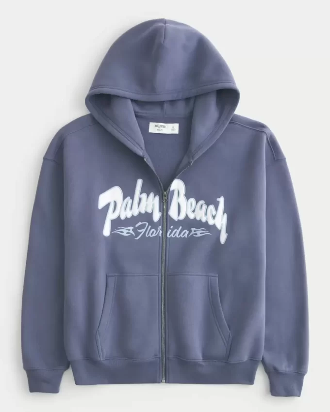 Γραφικό φούτερ με φερμουάρ Boxy Palm Beach Γραφικό φούτερ με φερμουάρ Boxy Palm Beach