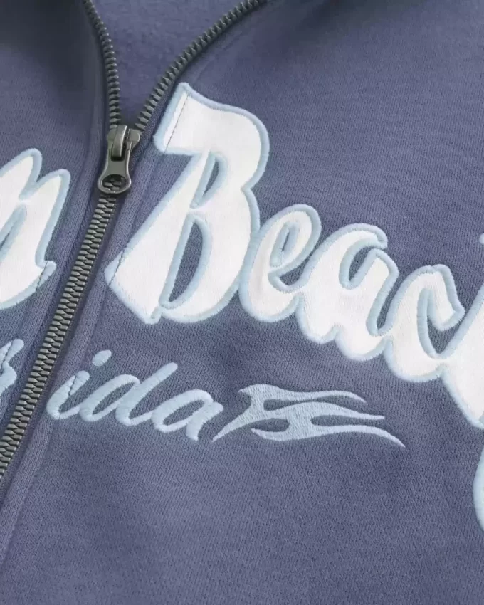 Γραφικό φούτερ με φερμουάρ Boxy Palm Beach Γραφικό φούτερ με φερμουάρ Boxy Palm Beach