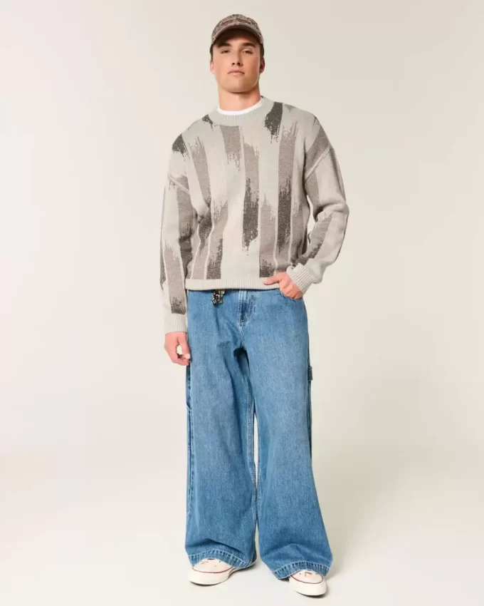 Πουλόβερ Boxy Pattern Crew Πουλόβερ Boxy Pattern Crew