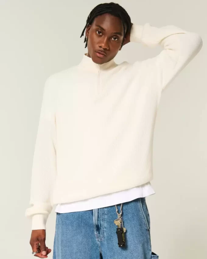 Πουλόβερ Boxy Quarter-Zip