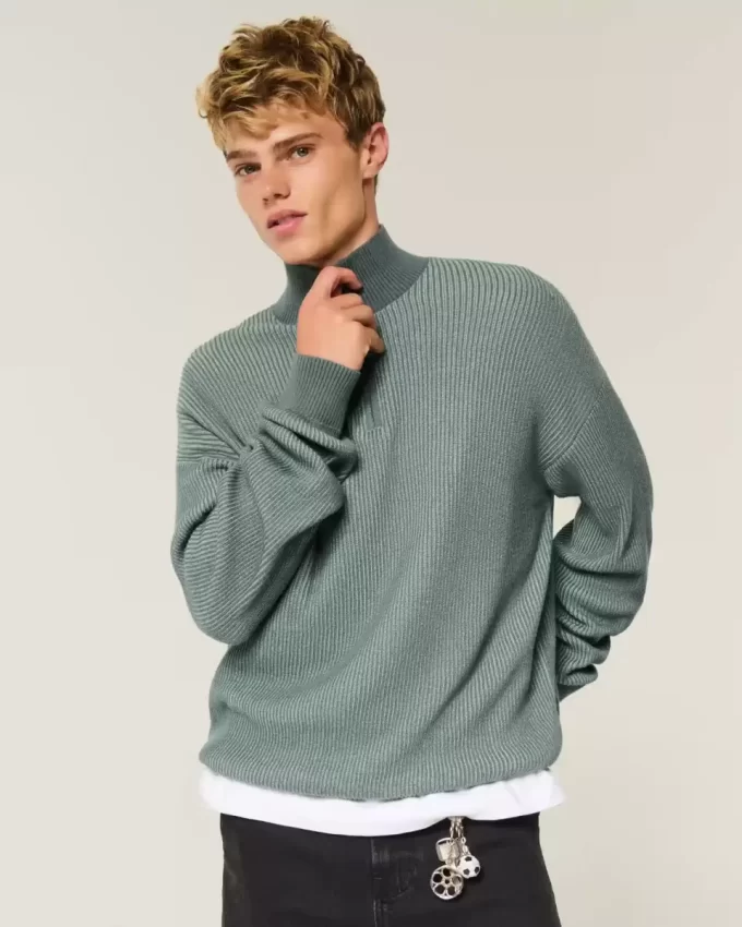 Πουλόβερ Boxy Quarter-Zip