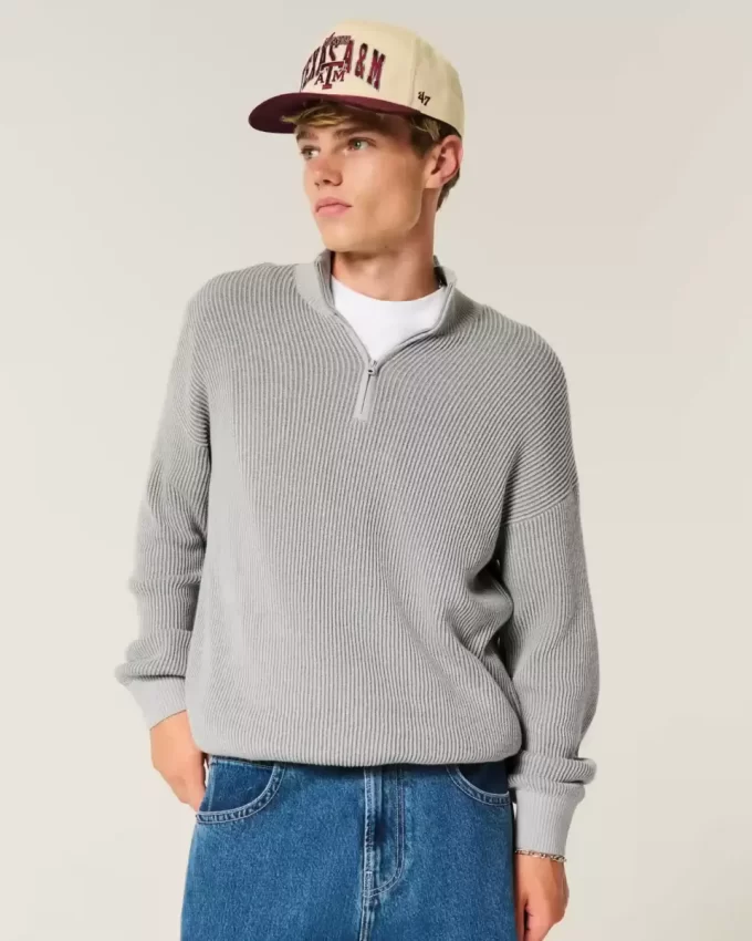 Πουλόβερ Boxy Quarter-Zip