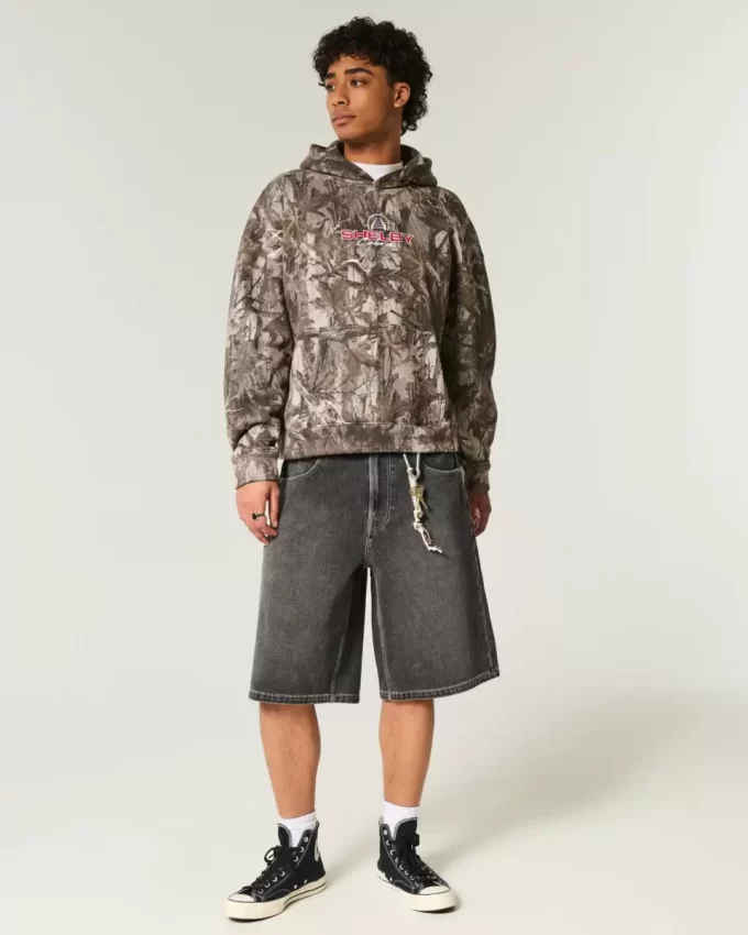 Boxy Shelby Graphic Camo Hoodie