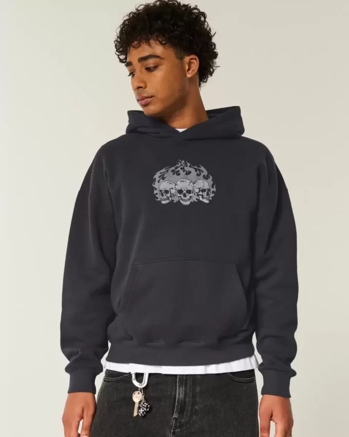 Boxy Skull Graphic Hoodie Boxy Skull Graphic Hoodie