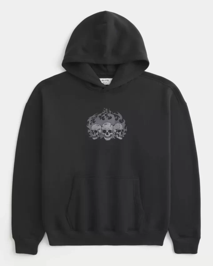 Boxy Skull Graphic Hoodie Boxy Skull Graphic Hoodie