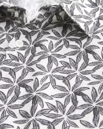 Πουκάμισο Boxy Tropical Pattern Linen-Blend πουκάμισο