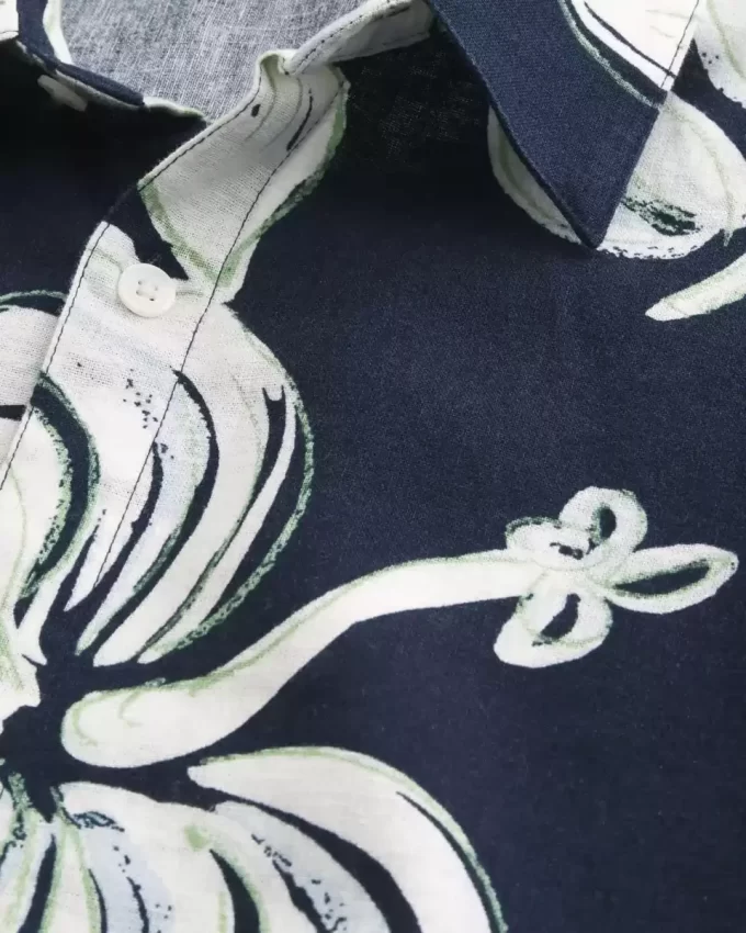 Πουκάμισο Boxy Tropical Pattern Linen-Blend πουκάμισο Πουκάμισο Boxy Tropical Pattern Linen-Blend πουκάμισο