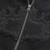 Boxy Zip-Up Flame Graphic Hoodie