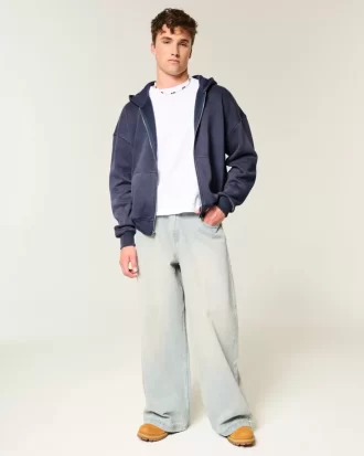 Boxy Zip-Up Hoodie