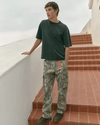 Βαρύ φαρδύ παντελόνι Camo Cargo