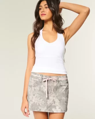 Χαμηλό ροζ κορδόνι Camo Mini Skort