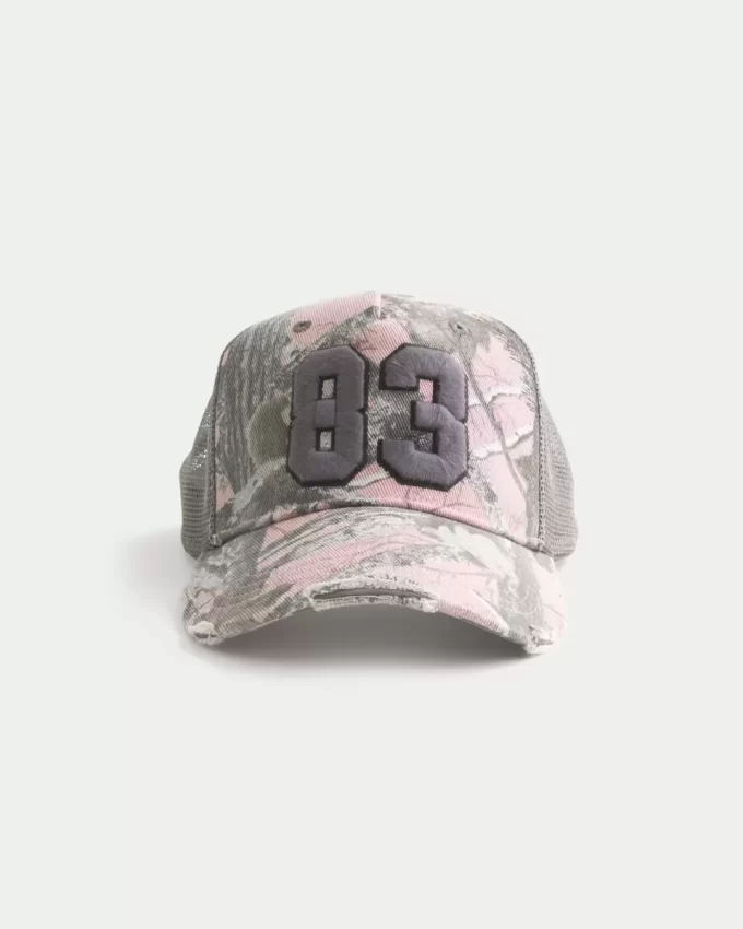Ροζ Camo Number Γραφικό Καπέλο Trucker Ροζ Camo Number Γραφικό Καπέλο Trucker