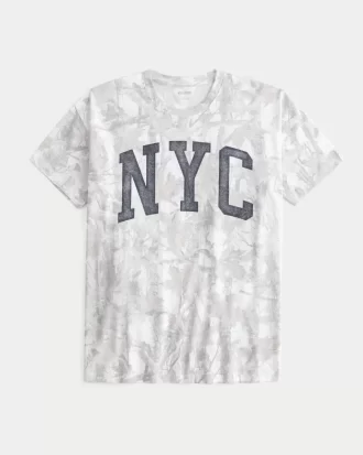 Υπερμεγέθη γραφικό μπλουζάκι Camo NYC