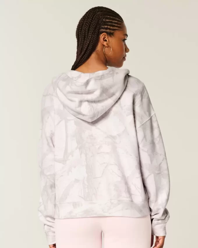 Μεγάλο ροζ Camo Zip-Up Hoodie Μεγάλο ροζ Camo Zip-Up Hoodie