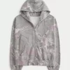 Υπερμεγέθη Camo Zip-Up Hoodie Υπερμεγέθη Camo Zip-Up Hoodie
