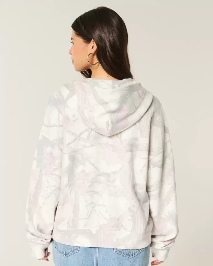 Υπερμεγέθη Camo Zip-Up Hoodie Υπερμεγέθη Camo Zip-Up Hoodie