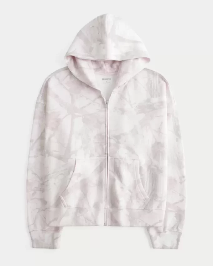 Μεγάλο ροζ Camo Zip-Up Hoodie Μεγάλο ροζ Camo Zip-Up Hoodie
