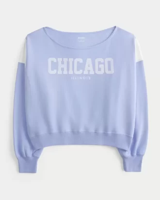Εύκολη γραφική μπλούζα Chicago Off-the-Shoulder