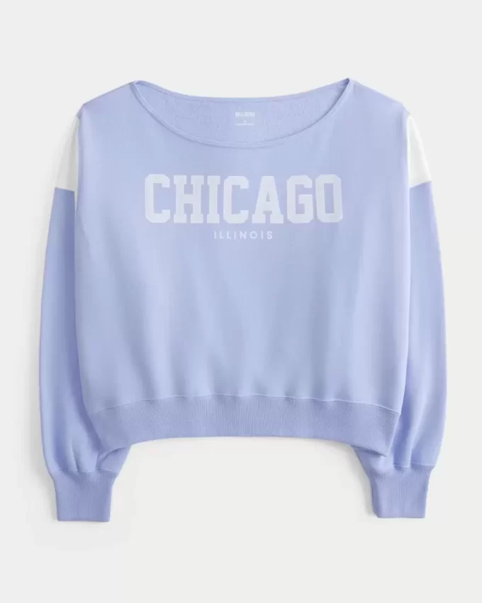 Εύκολη γραφική μπλούζα Chicago Off-the-Shoulder Εύκολη γραφική μπλούζα Chicago Off-the-Shoulder