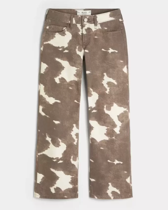 Φαρδύ τζιν με χαμηλού ύψους Cow print Φαρδύ τζιν με χαμηλού ύψους Cow print