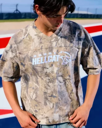 Φαρδύ βαρέων βαρών Crop Dodge Graphic Camo Tee