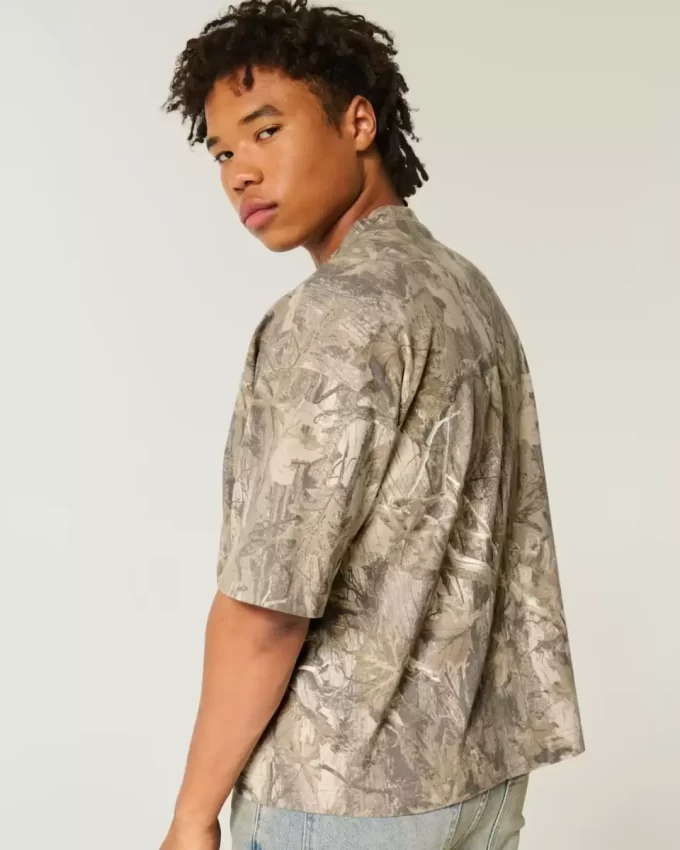 Φαρδύ βαρέων βαρών Crop Dodge Graphic Camo Tee Φαρδύ βαρέων βαρών Crop Dodge Graphic Camo Tee