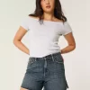 Curvy ψηλόμεσο Dark Wash Relaxed τζιν σορτς 5″ Curvy ψηλόμεσο Dark Wash Relaxed τζιν σορτς 5″